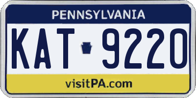 PA license plate KAT9220