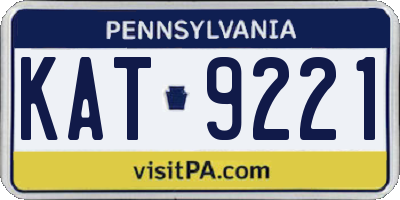 PA license plate KAT9221