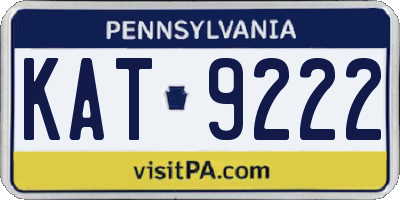 PA license plate KAT9222