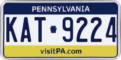 PA license plate KAT9224
