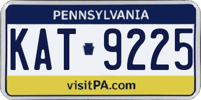PA license plate KAT9225