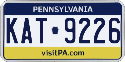 PA license plate KAT9226