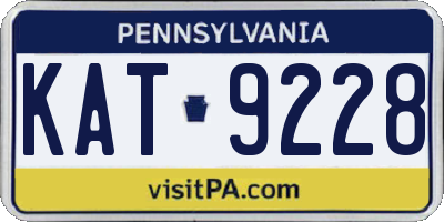 PA license plate KAT9228