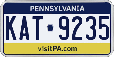 PA license plate KAT9235