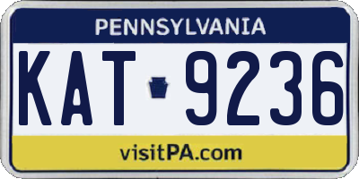 PA license plate KAT9236