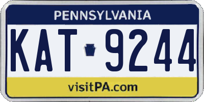 PA license plate KAT9244