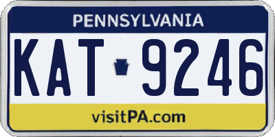 PA license plate KAT9246