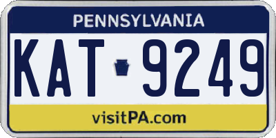 PA license plate KAT9249