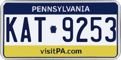 PA license plate KAT9253