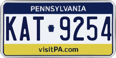 PA license plate KAT9254