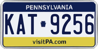 PA license plate KAT9256