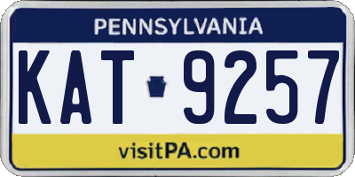 PA license plate KAT9257