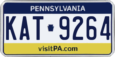 PA license plate KAT9264