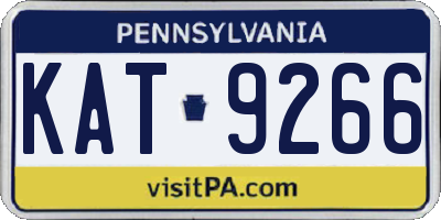 PA license plate KAT9266