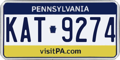 PA license plate KAT9274
