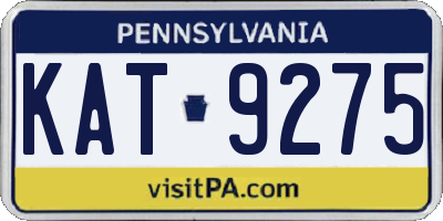 PA license plate KAT9275