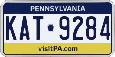 PA license plate KAT9284