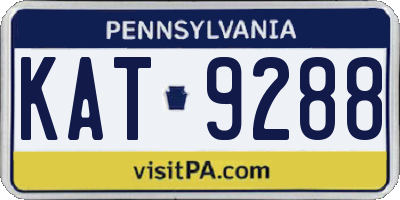 PA license plate KAT9288
