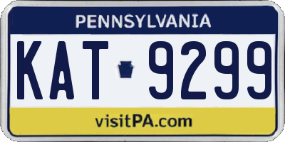 PA license plate KAT9299