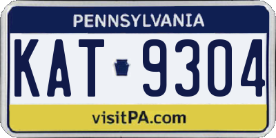 PA license plate KAT9304