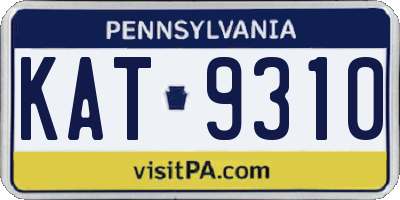 PA license plate KAT9310