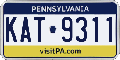 PA license plate KAT9311