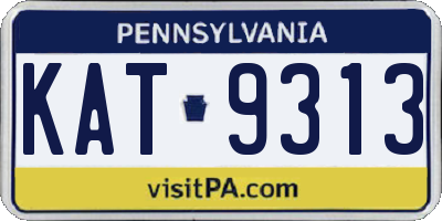 PA license plate KAT9313