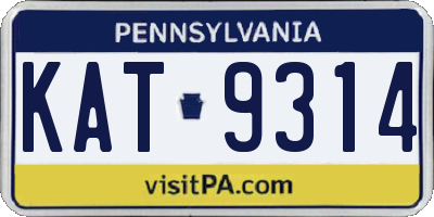 PA license plate KAT9314