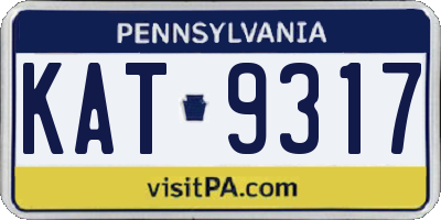 PA license plate KAT9317