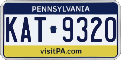 PA license plate KAT9320