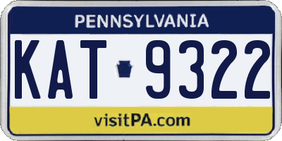 PA license plate KAT9322