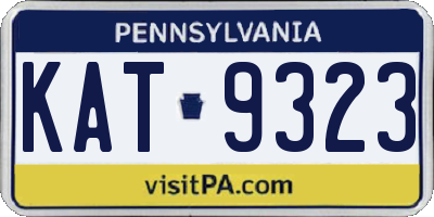 PA license plate KAT9323