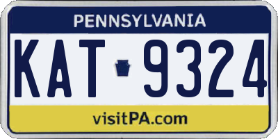 PA license plate KAT9324