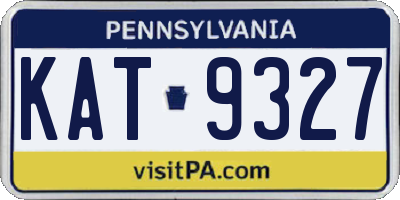 PA license plate KAT9327