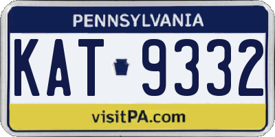 PA license plate KAT9332