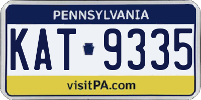 PA license plate KAT9335