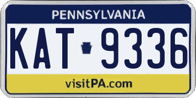 PA license plate KAT9336