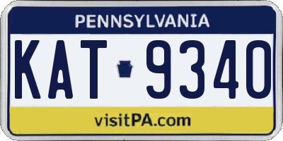 PA license plate KAT9340