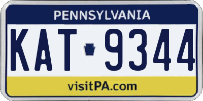 PA license plate KAT9344