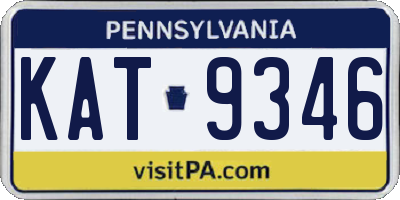 PA license plate KAT9346