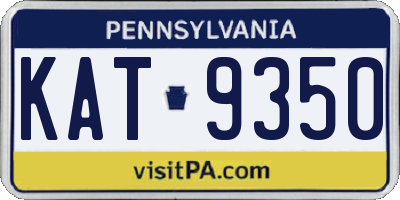 PA license plate KAT9350