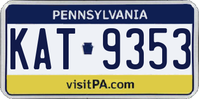PA license plate KAT9353