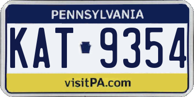 PA license plate KAT9354