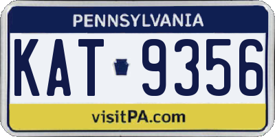 PA license plate KAT9356