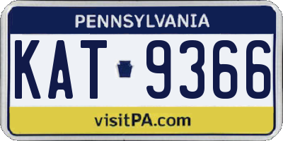 PA license plate KAT9366