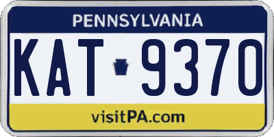 PA license plate KAT9370