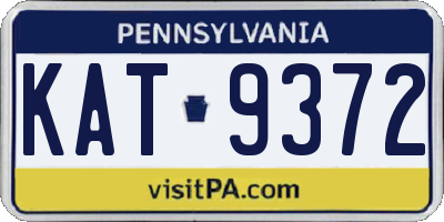 PA license plate KAT9372