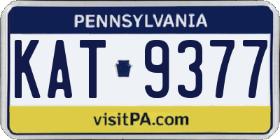 PA license plate KAT9377