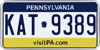 PA license plate KAT9389