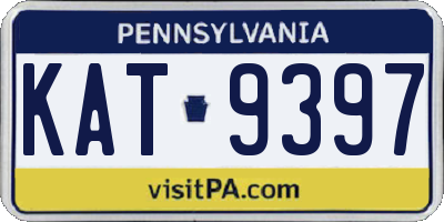 PA license plate KAT9397